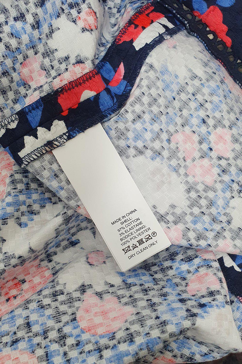 KATE SPADE New York Blue Floral Print Daisy Jacquard Sheath Dress - Women's Size US 0 (UK 06) | Elegant Office Wear & Spring Wedding Guest Outfit
