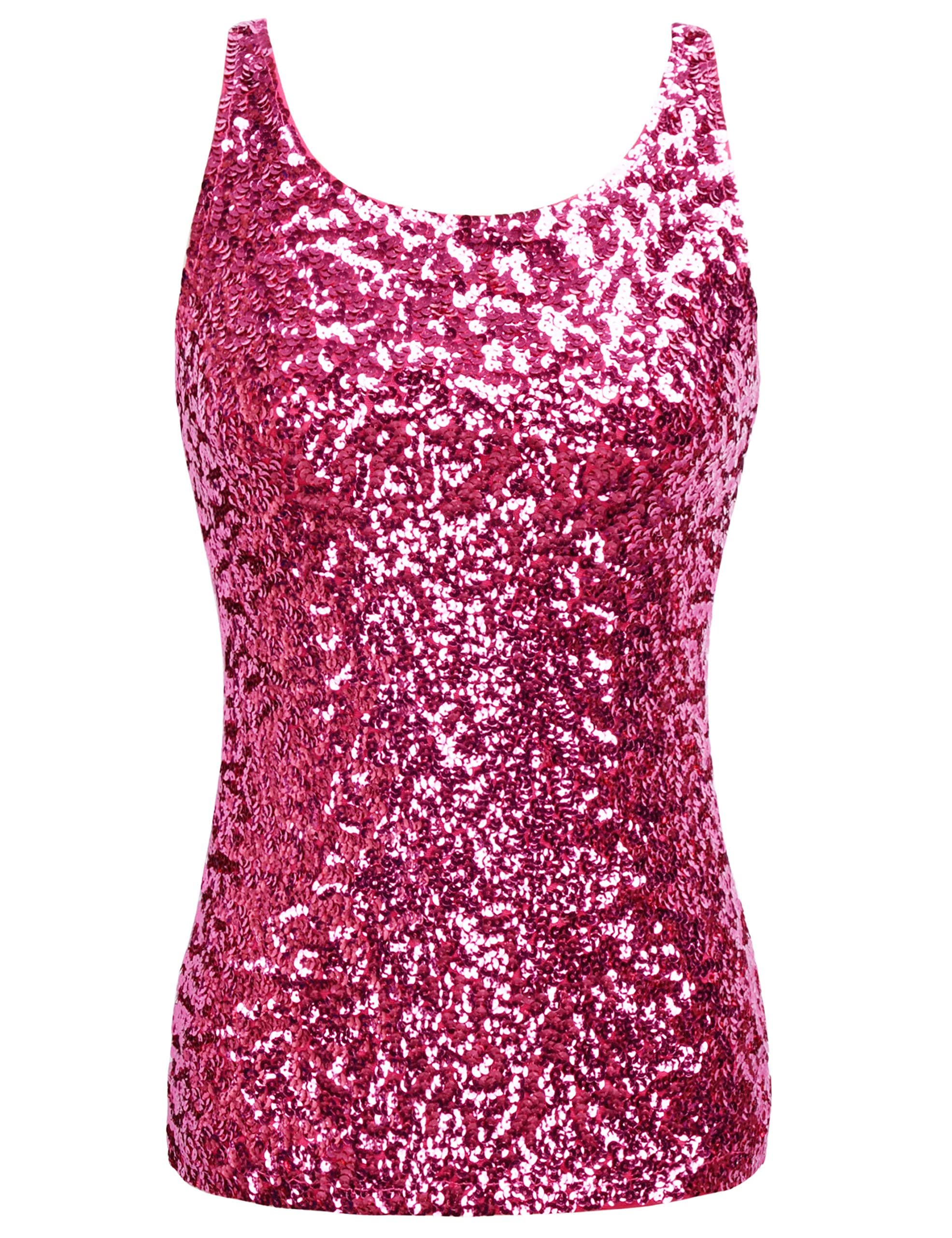 Sparkly Sequin Tank Top for Women - Glam Shimmer Party Vest, Art Deco Style | Perfect for Rave, Club, Night Out & Festivals