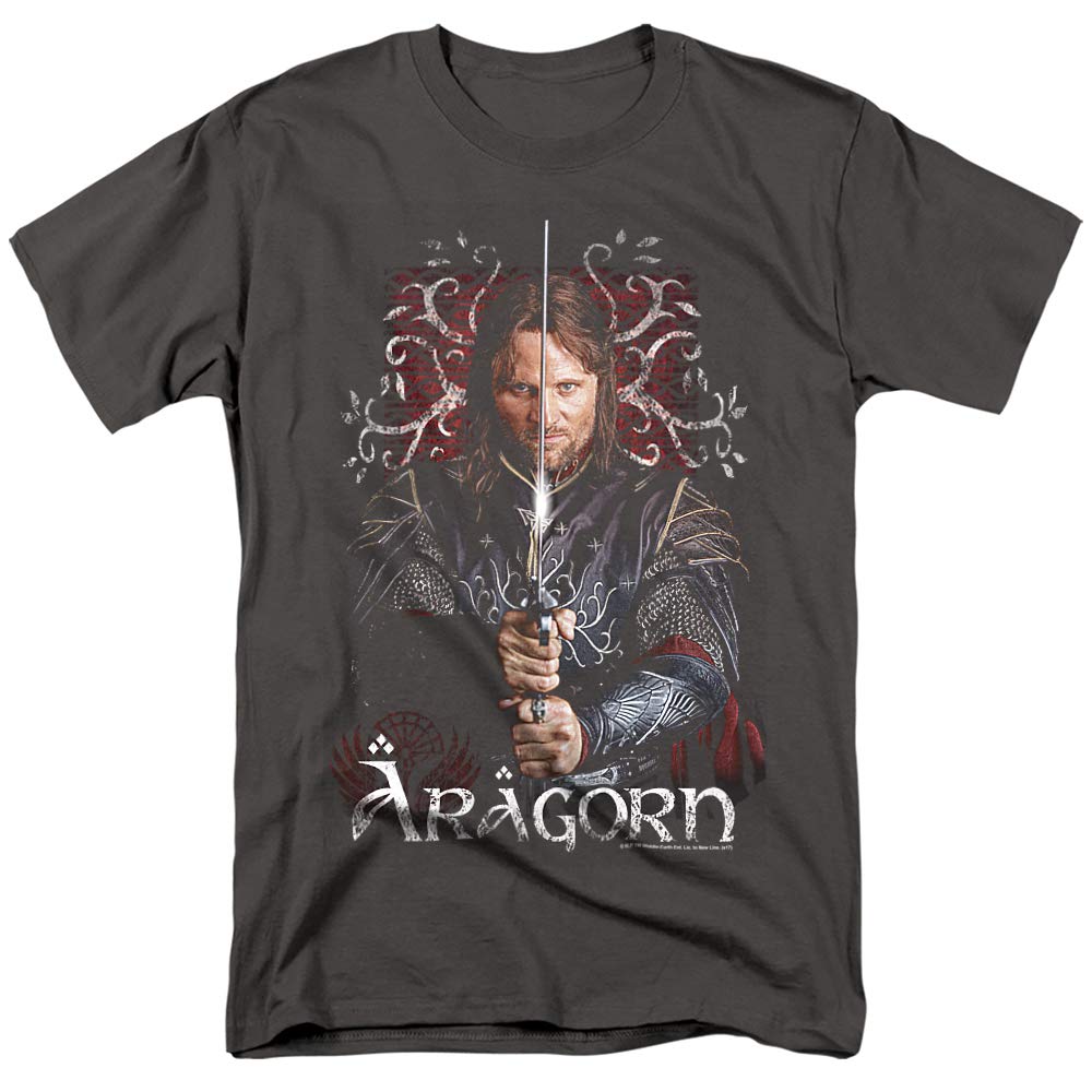 The Lord of The Rings Aragorn Unisex T-Shirt - Charcoal X-Large | Cool Graphic Tee for Men & Women | Perfect for Cosplay, Movie Nights & LOTR Fans