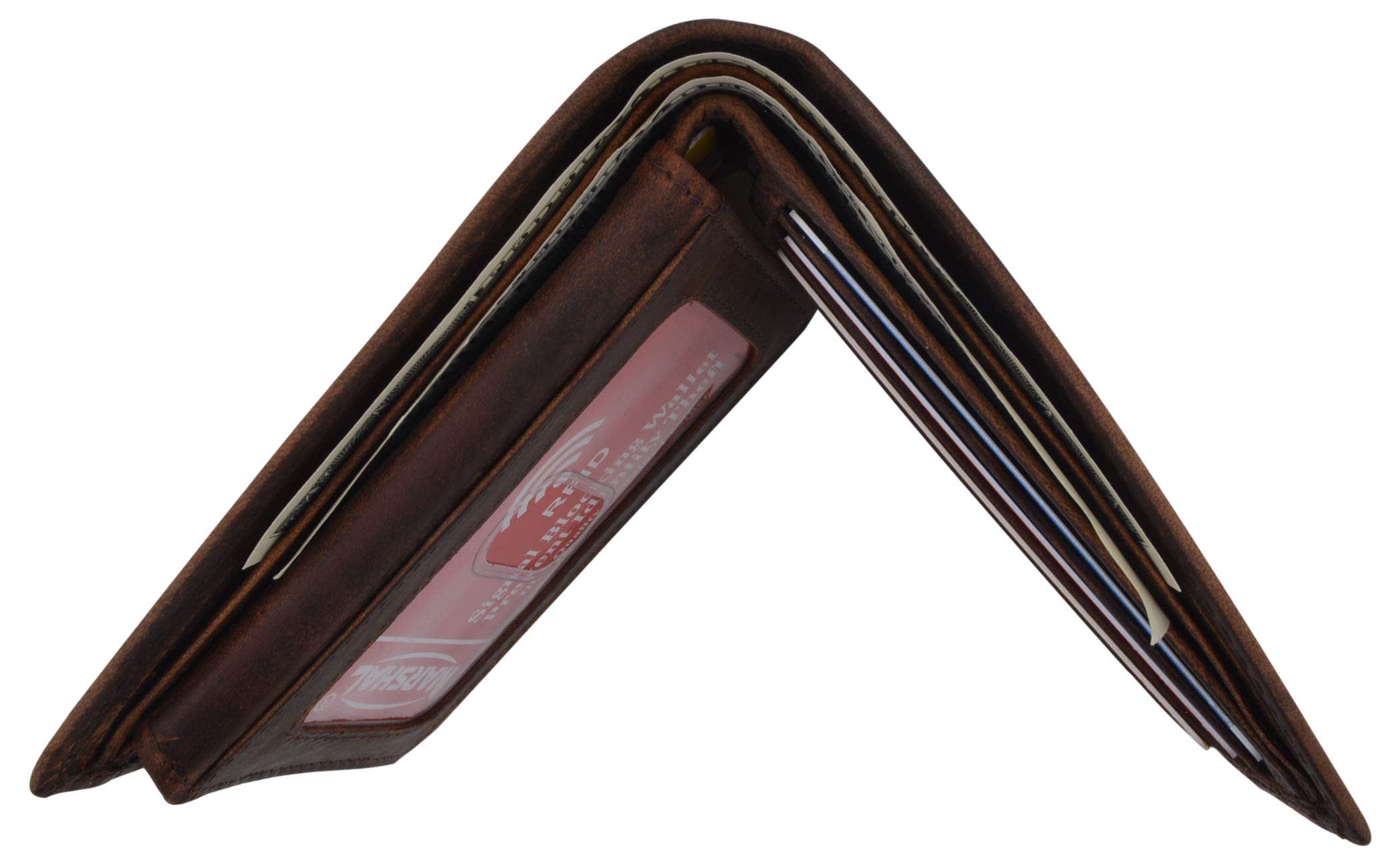 Los Angeles Men's RFID Blocking Genuine Leather Bifold Wallet - Slim Card Holder for Credit Cards & ID - Perfect for Travel, Business & Everyday Use