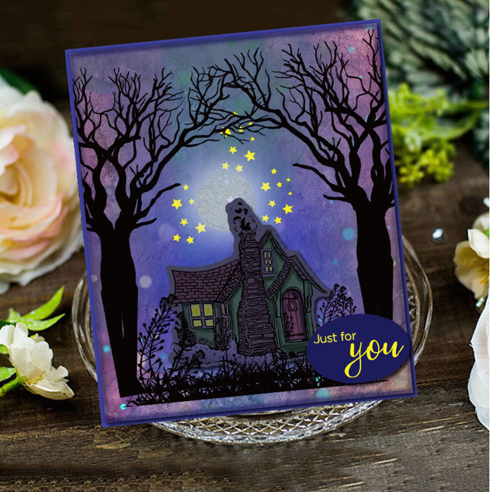 Trees and Animals Clear Rubber Stamps for DIY Card Making, Scrapbooking, Photo Albums, and Paper Crafts - Decorative Silicone Stamps for Creative Projects