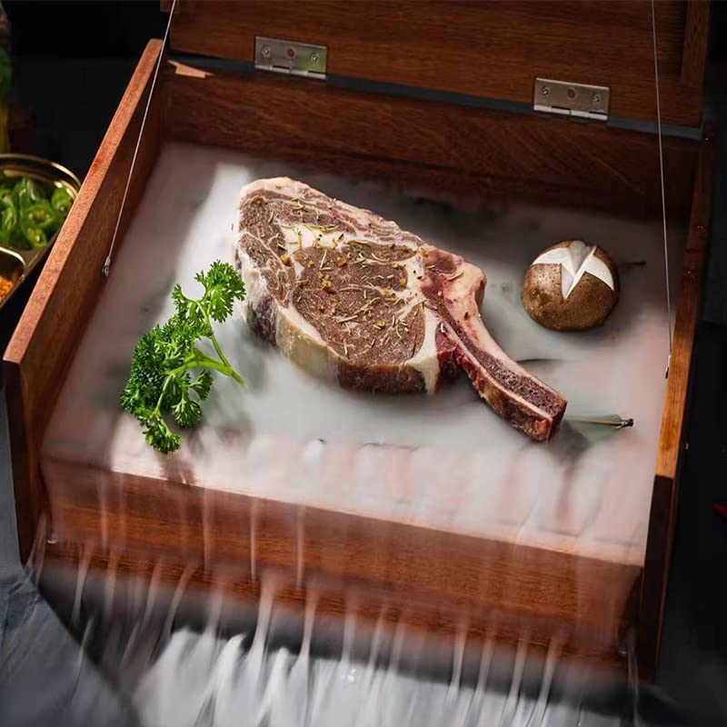 Premium Japanese BBQ Wooden Bento Box - 35x28x11.5cm Sushi Serving Tray with Dry Ice Storage | Creative Food Carrier Container for Picnics, Parties & Outdoor Dining