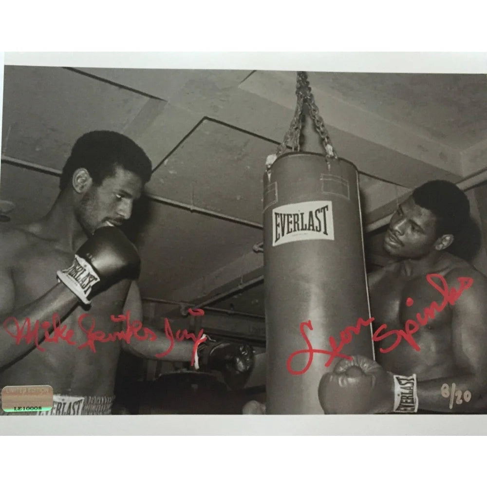 Leon vs Michael Spinks Dual Signed 8x10 Photo with COA - Limited Edition #/20 - Muhammad Ali & Mike Tyson Autographs - Boxing Memorabilia for Collectors & Sports Fans - Perfect for Man Cave, Sports Bar, or Gift