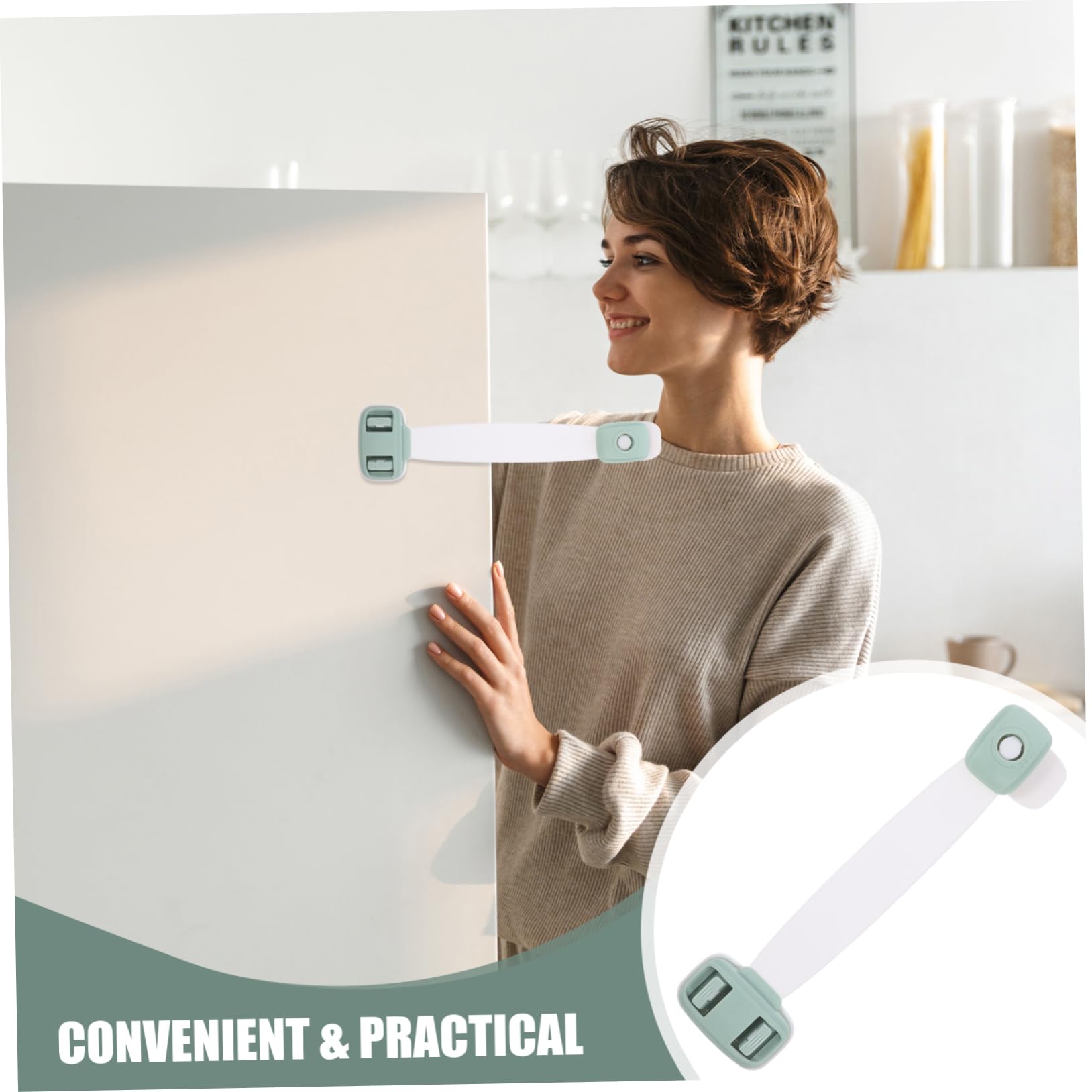 Totority 25-Piece Child Safety Oven & Fridge Locks - ABS Plastic Cabinet & Drawer Locks for Baby Proofing - Green Childproofing Kit for Kitchen Safety & Home Security