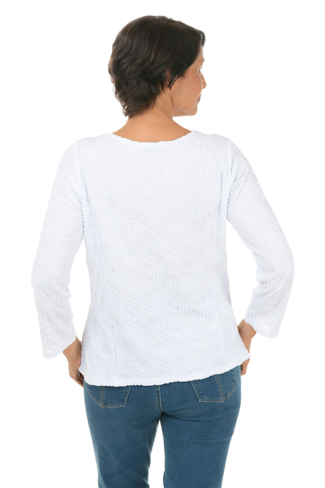 Elegant Diamond Textured Boatneck Top for Women - Trendy Casual & Party Wear - Perfect for Office, Date Night & Special Occasions