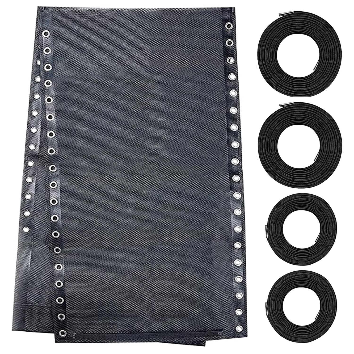 Ostlttyn Zero Gravity Chair Replacement Fabric with Bungee Cord Kit - 19 Inch Wide Repair Cloth for Anti-Gravity Outdoor Recliners - Patio, Lawn & Beach Lounge Chair Accessories (Black) - Perfect for Backyard Relaxation, Poolside Lounging and Camping Comfort