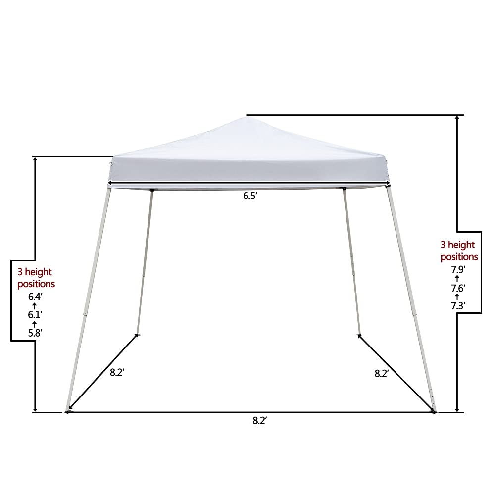 8x8ft Pop Up Gazebo Tent - Waterproof Portable Canopy with Carry Bag, 3 Height Adjustments (2.4x2.4m) for Outdoor Parties, Beach Camping, Weddings & Backyard Events - White | Perfect for Picnics, Tailgating, Farmers Markets, Summer BBQs, Patio Shade, Garden Shelter, Outdoor Dining, and Emergency Shelter During Storms