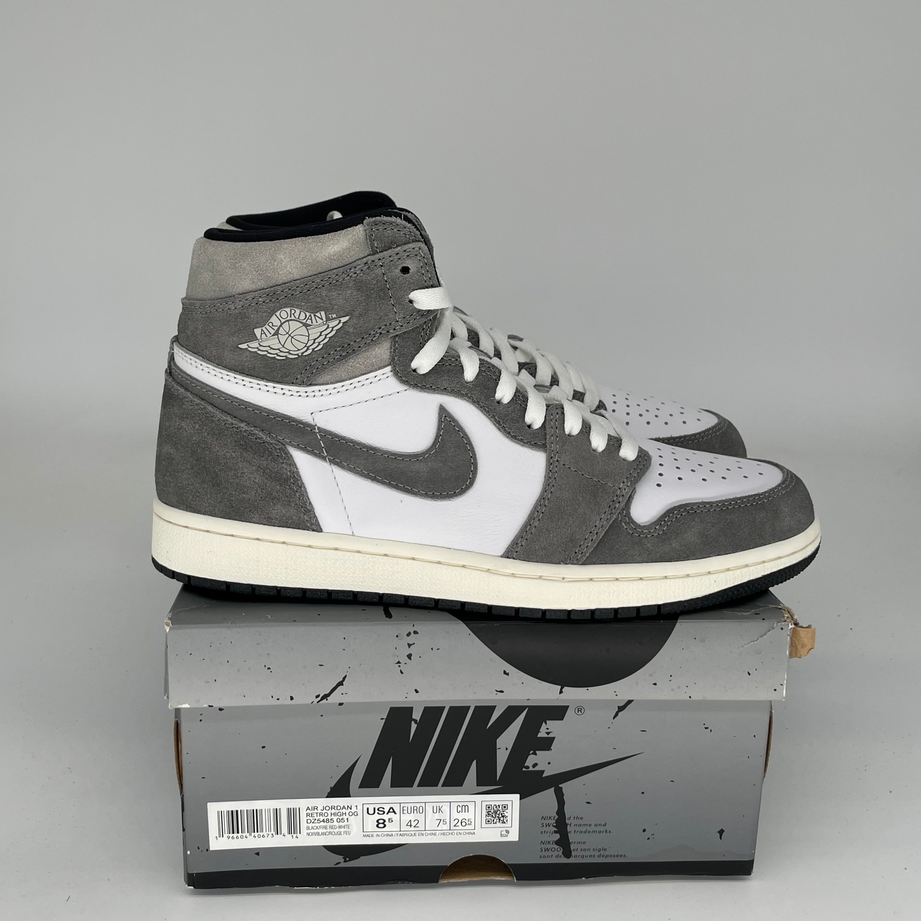 **AIR JORDAN 1 WASHED BLACK MEN'S SNEAKERS SIZE 8.5 DZ5485-051 – Perfect for Casual Wear, Street Style & Sneaker Collectors**