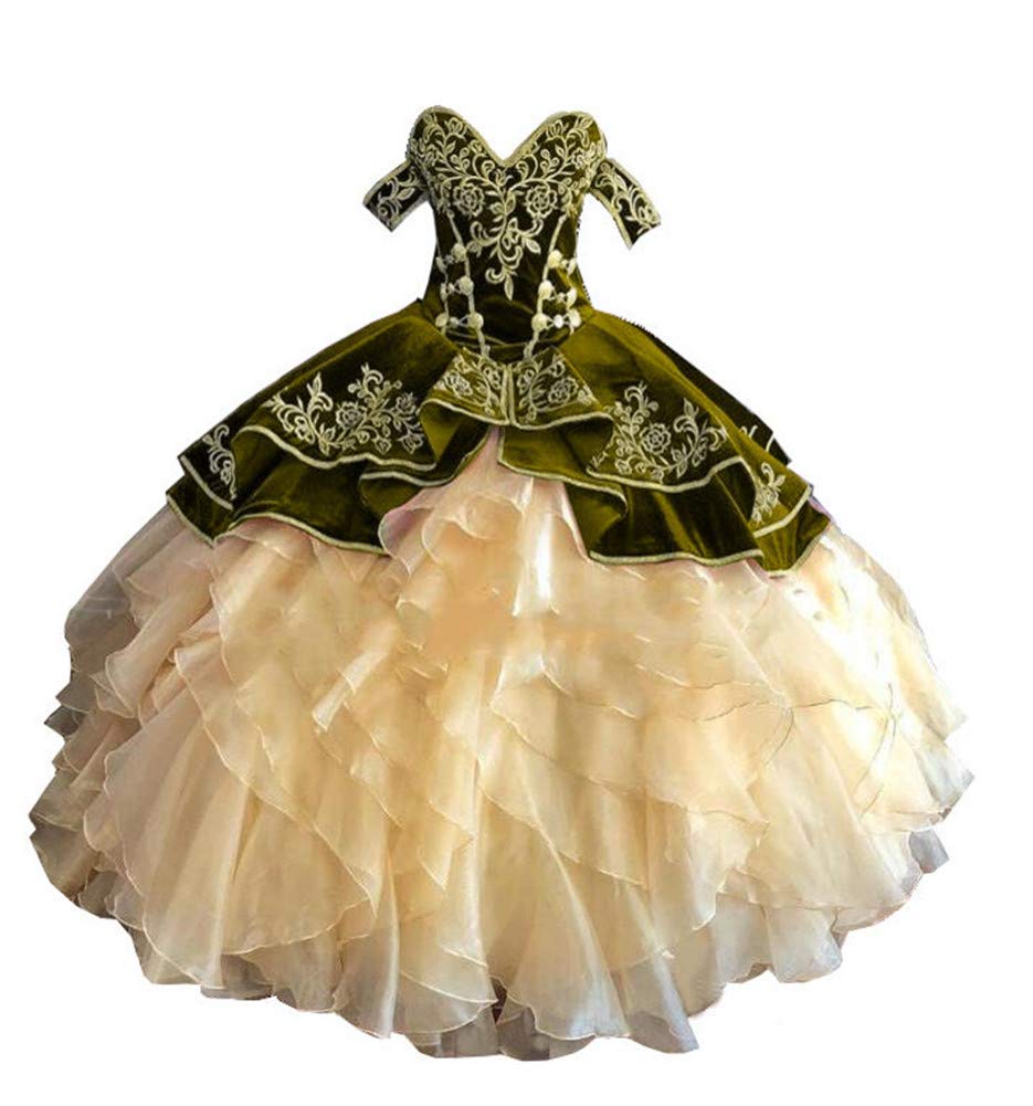 Aiyue Yishen Women's Sweetheart Neckline Embroidered Quinceanera Dress - Elegant Satin Tiered Ball Gown for Prom, Homecoming, Wedding & Special Occasions