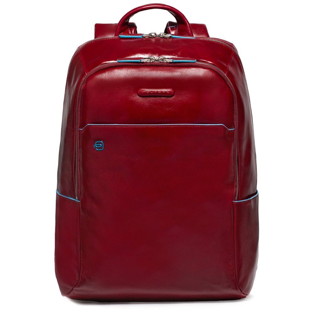Piquadro Laptop Backpack with Padded iPad/iPad Mini Compartment - Durable Red Computer Bag for Work, School & Travel - Fits 15.6 Inch Laptops & Tablets - Business & College Essentials Organizer