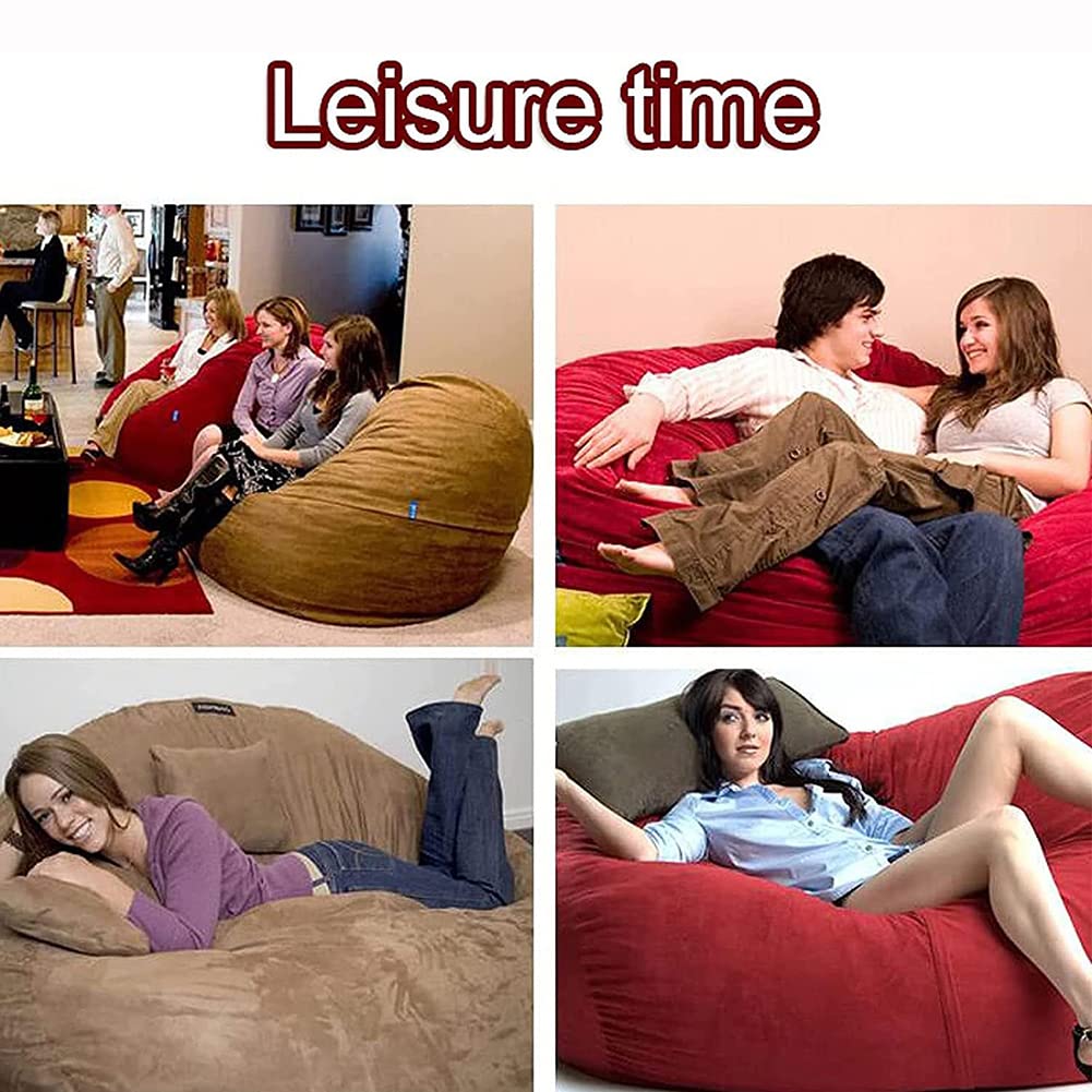 Large Microsuede Bean Bag Chair Cover - Plush Toy Storage Bag & Foam Filled Sofa Bed for Adults | Breathable, Comfortable Furniture Without Filling | Perfect for Living Rooms, Game Rooms & Dorm Decor