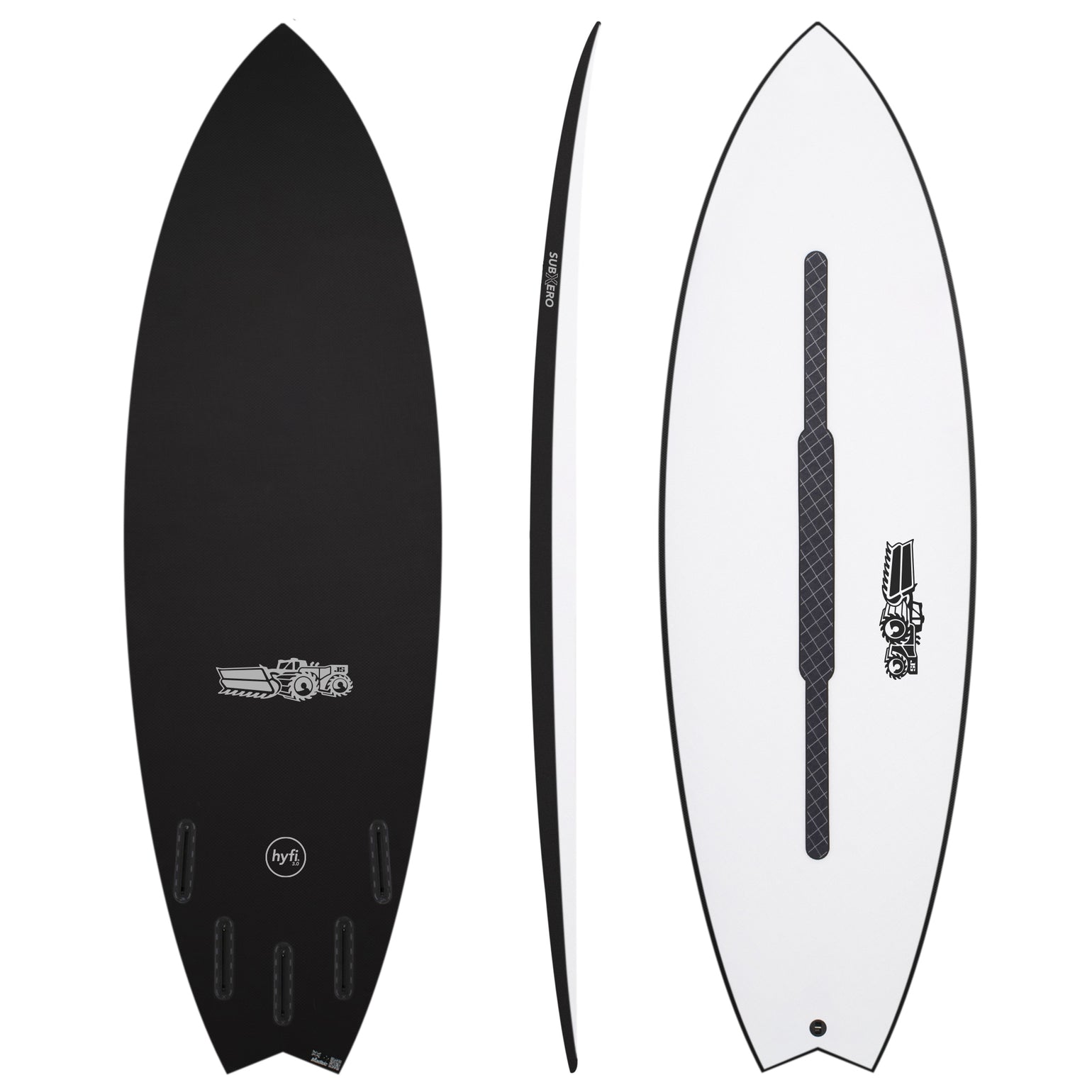 JS Industries Sub Xero 5'10 HYFI 3.0 Surfboard with Futures X5 Fins - High Performance Shortboard for Waves, Beach, and Surfing Adventures