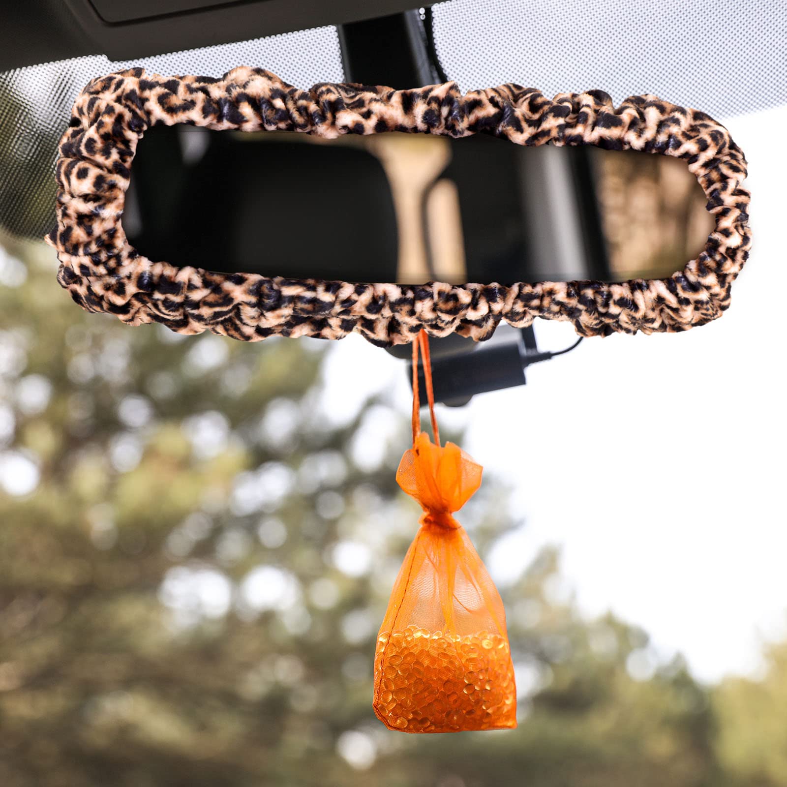 26-Piece Leopard Print Car Accessories Set - Full Seat Covers, Steering Wheel Cover, License Plate Frame & Mirror Covers - Cheetah Print for Cars, SUVs & Trucks - Perfect for Wild Style Customization & Interior Upgrade