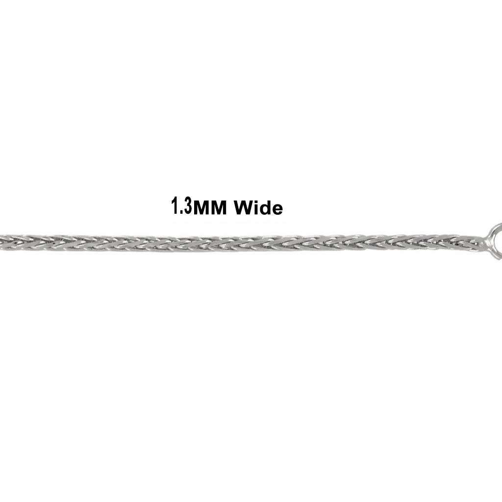 14K Gold Round Diamond Cut Wheat Chain Necklace - Italian Crafted Durable Jewelry for Women & Men - 0.8mm to 1.3mm Wide, 16
