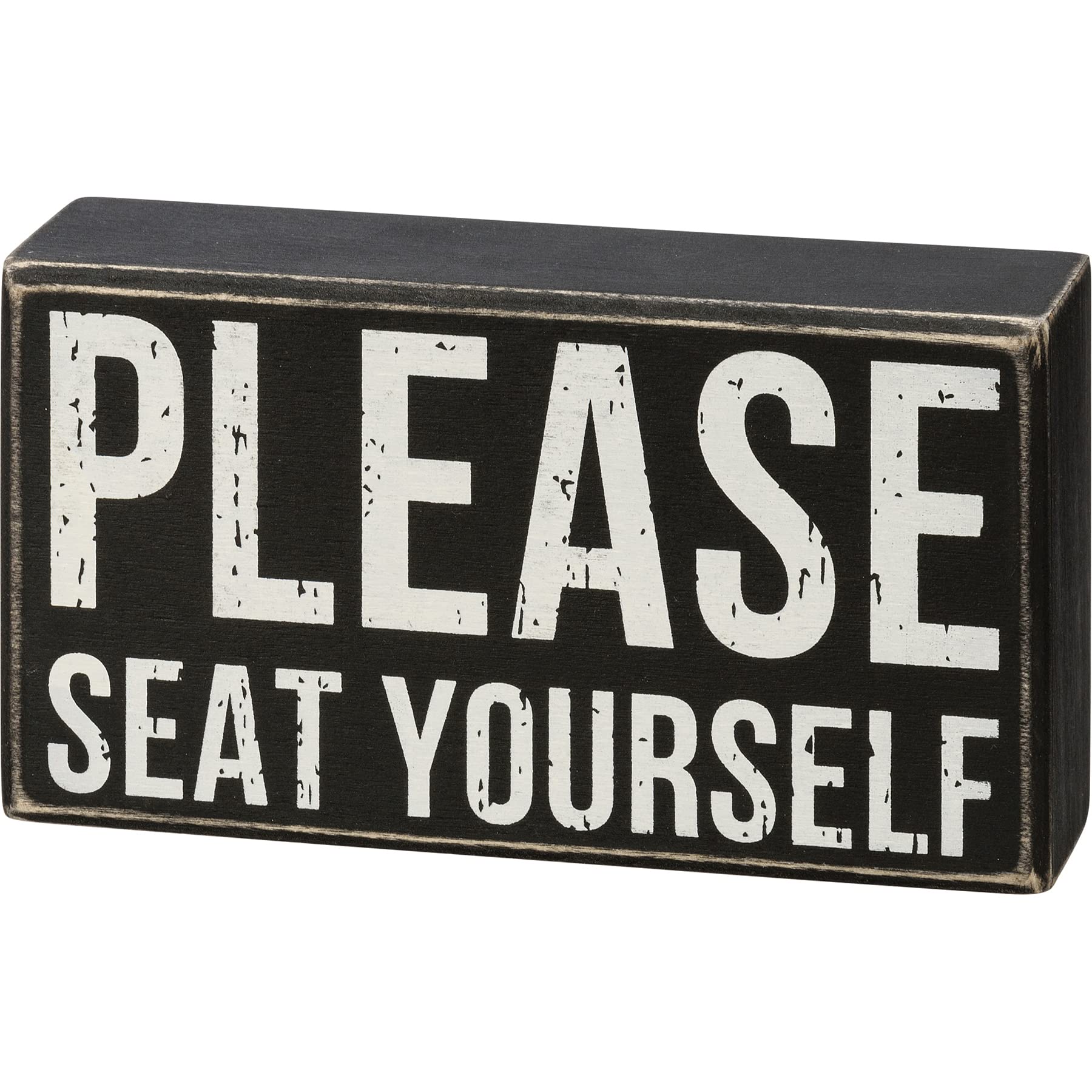 Custom Wooden Box Sign - 'Please Seat Yourself' for Restaurants, Cafes & Events - Elegant Table Seating Signage for Weddings & Parties