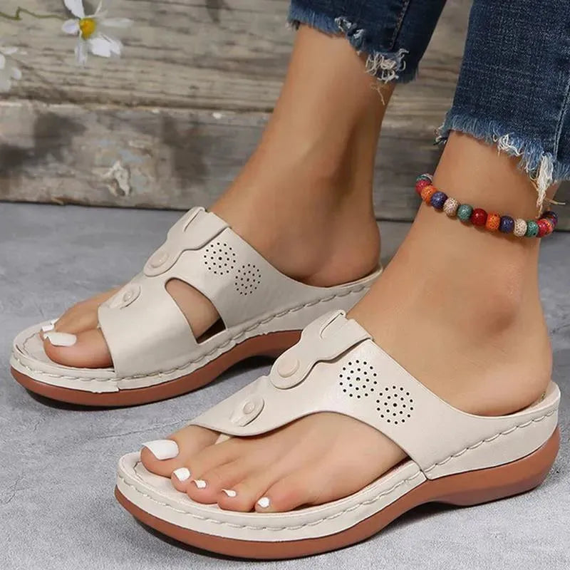 Comfortable Summer Low Heel Wedge Sandals for Women - Breathable Casual Shoes for Beach, Walking & Outdoor Activities
