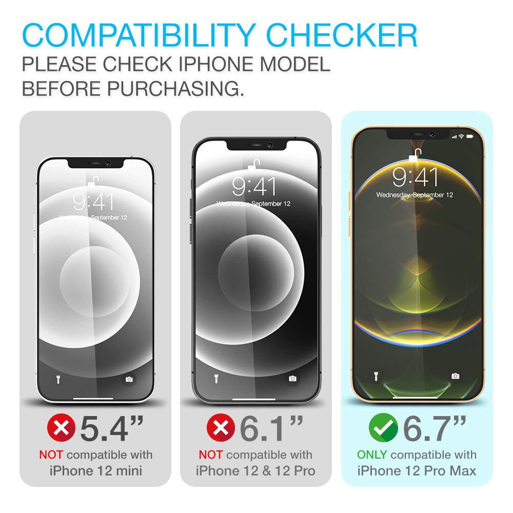 Premium Tempered Glass Screen Protector for iPhone 12 Pro Max (6.7 Inch, 2020 Model) - 3 Pack Anti-Scratch Case-Friendly Screen Film - Perfect for Work, Travel & Everyday Protection