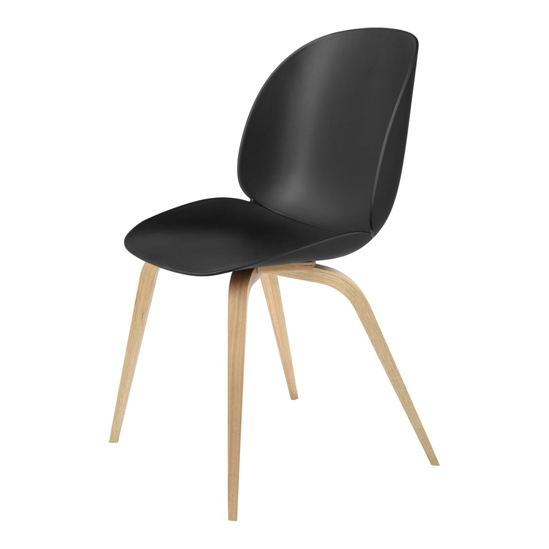 Modern Beetle Dining Chair with Solid Wood Base - Unupholstered Minimalist Design for Kitchen, Dining Room & Office Spaces