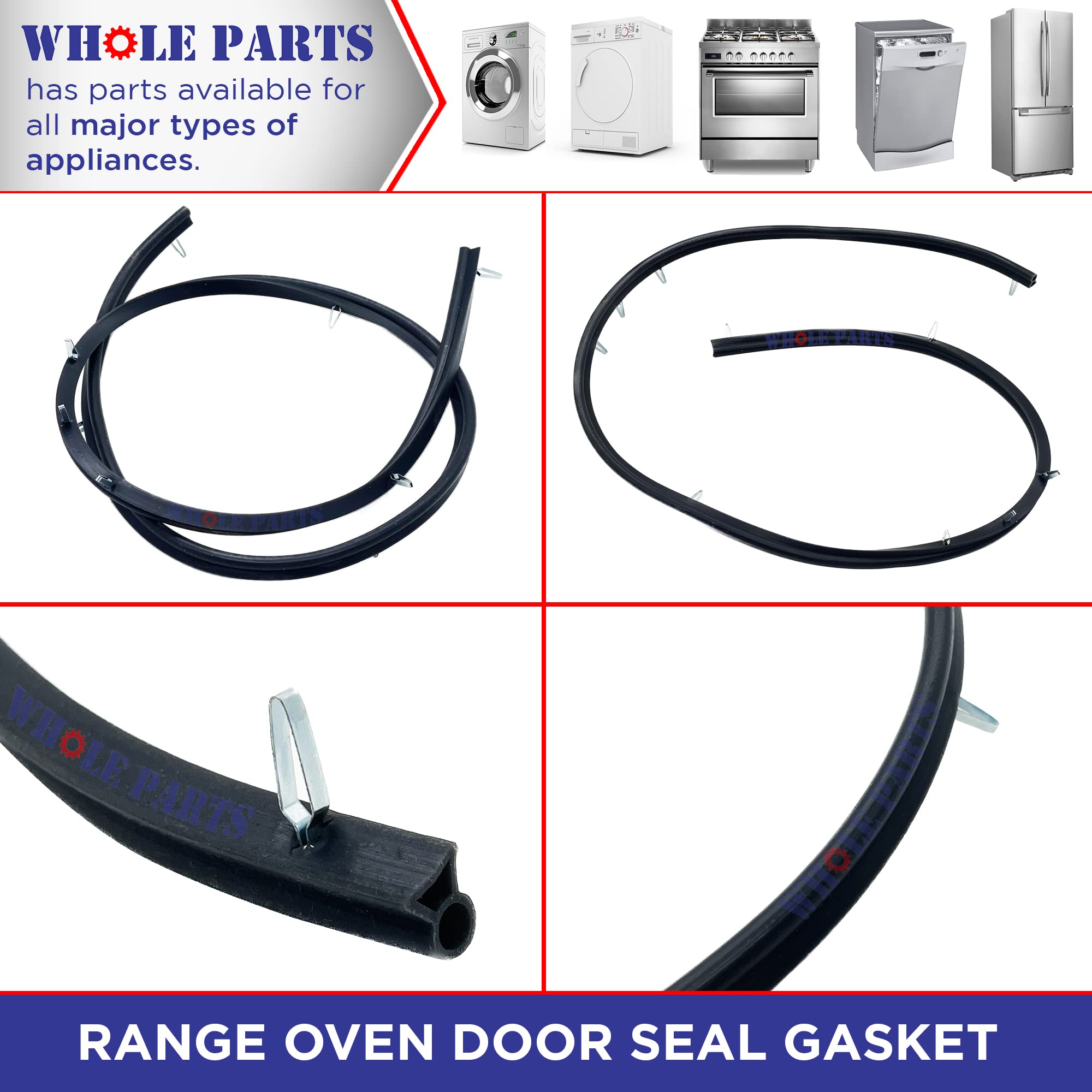 Frigidaire Oven Door Seal Gasket Replacement Part# 5303316768 - Compatible with Gibson, Kenmore, Tappan & White Westinghouse Ranges - Perfect for Leak Prevention & Energy Efficiency in Home Kitchens