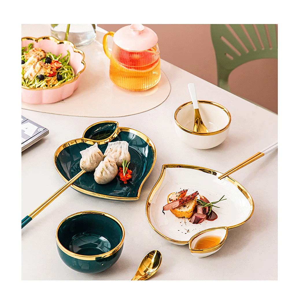 Pink Heart-Shaped Ceramic Dinner Plates Set of 4 - 20x24.5x3.5cm Kitchen Plates for Dips, Pasta, Dessert, Soup & Fruit - Perfect for Valentine's Day, Romantic Dinners & Gift Giving