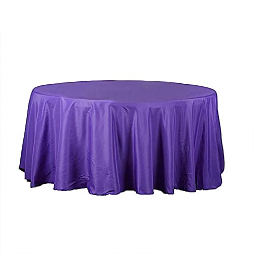BalsaCircle Halloween Party Tablecloth - 10 Pack 108 Inch Round Purple Washable Polyester Table Cover for Dining, Kitchen, Events & Party Decorations - Perfect for Halloween, Thanksgiving & Christmas Celebrations