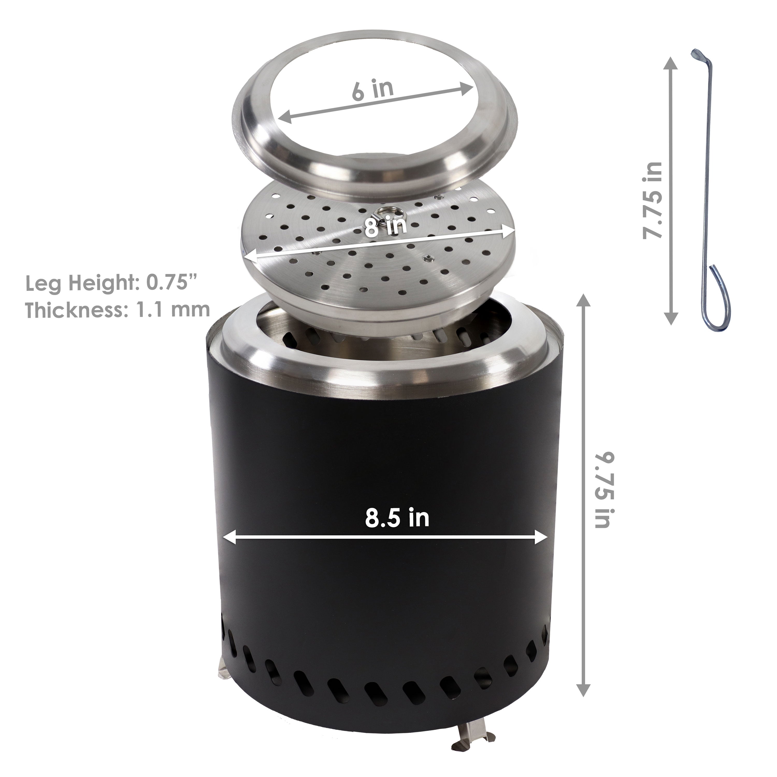 Sunnydaze Portable Tabletop Smokeless Fire Pit with Carry Bag & Poker - Perfect for Camping, Backyard, Patio & Outdoor Gatherings