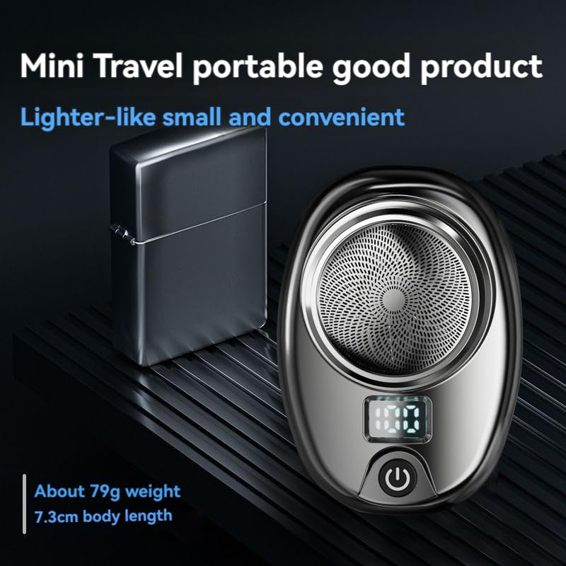 Mini Portable Electric Shaver for Men - Waterproof USB Rechargeable Travel Razor with Black-Silver Gradient Design | Perfect for Business Trips, Gym Bags & Daily Grooming