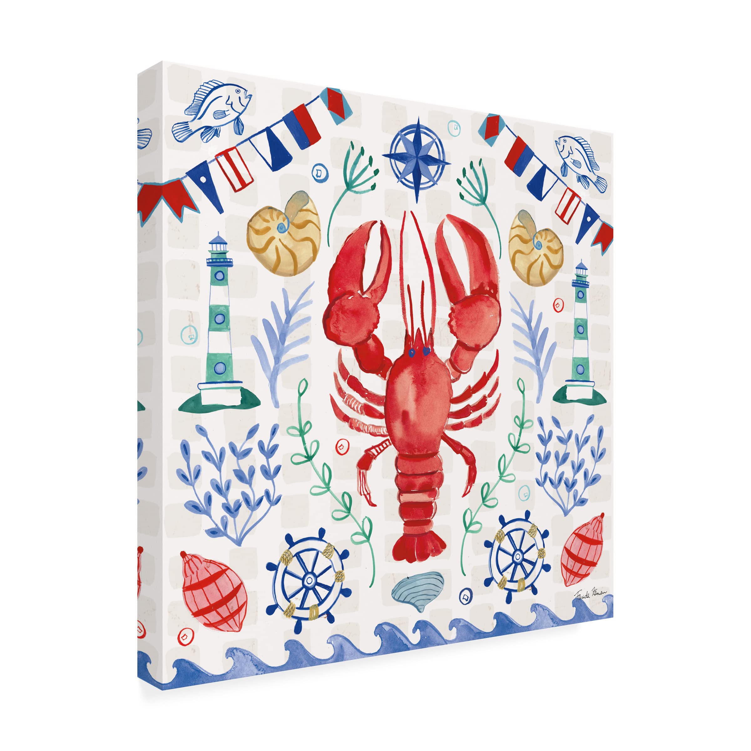 Farida Zaman 'Maritime Delight IV' Weatherproof Outdoor Wall Art - Coastal Decor for Patio, Garden & Beach House