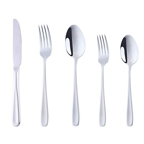 Premium 20-Piece Stainless Steel Flatware Set for 4 - 18/8 Heavy Duty Silverware Cutlery Service - Elegant Dining Utensils for Home, Restaurant & Hotel Use - Perfect for Everyday Meals, Dinner Parties & Formal Occasions
