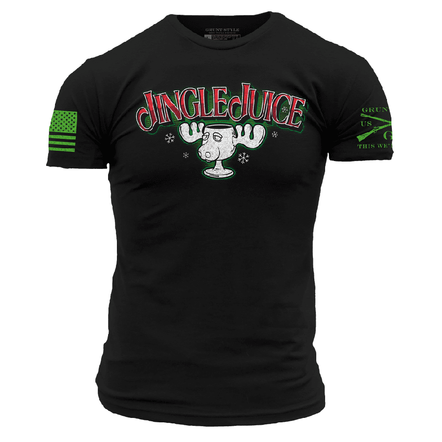 Jingle Juice Black T-Shirt - Funny Christmas Party Outfit for Holiday Gatherings & Festive Events
