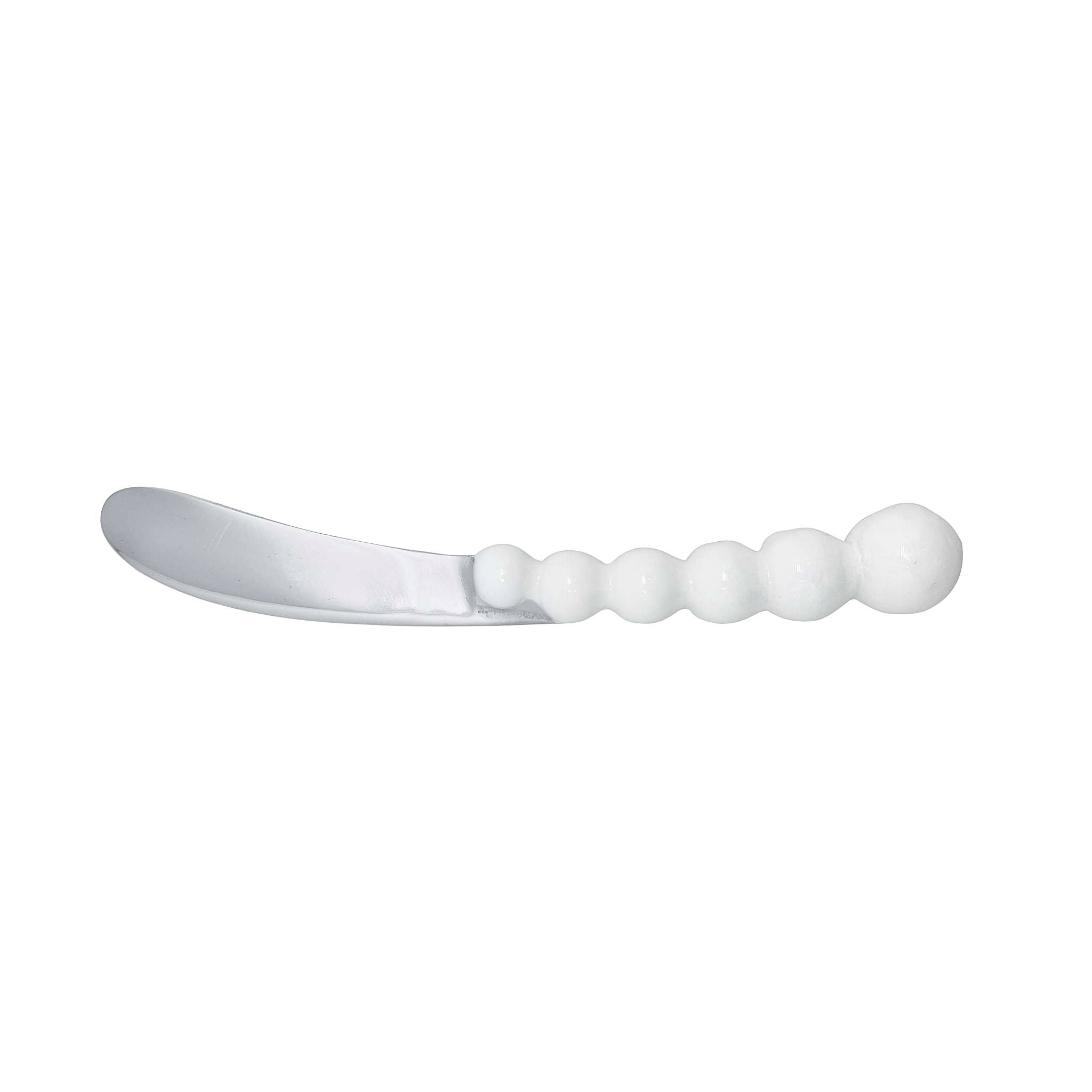Premium White Pearled Spreader - Elegant Butter Knife for Fine Dining, Breakfast, and Gourmet Cheese Serving