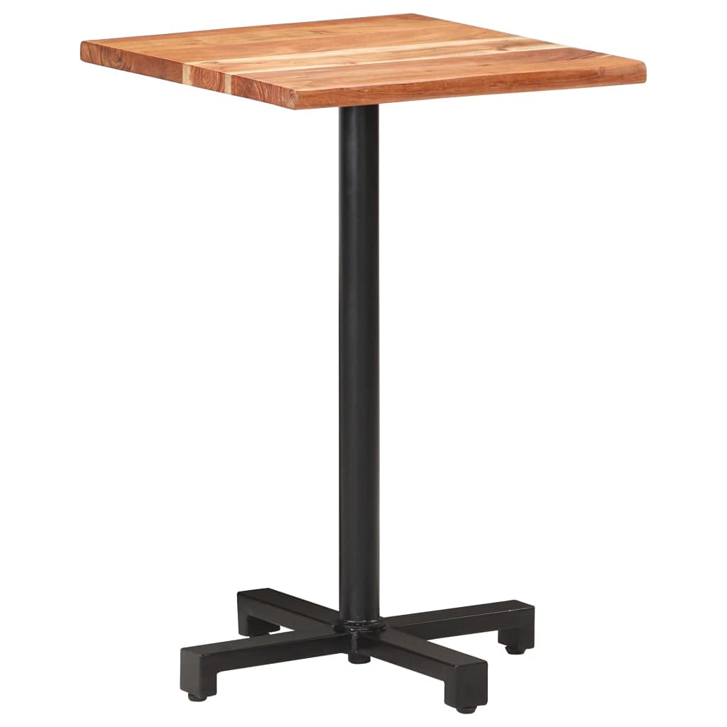 19.7x19.7x29.5 Inch Solid Acacia Wood Live Edge Dining Table - Farmhouse Kitchen Table for Home, Restaurant & Cafe - Fast Shipping | Perfect for Small Spaces, Breakfast Nooks & Bistro Settings