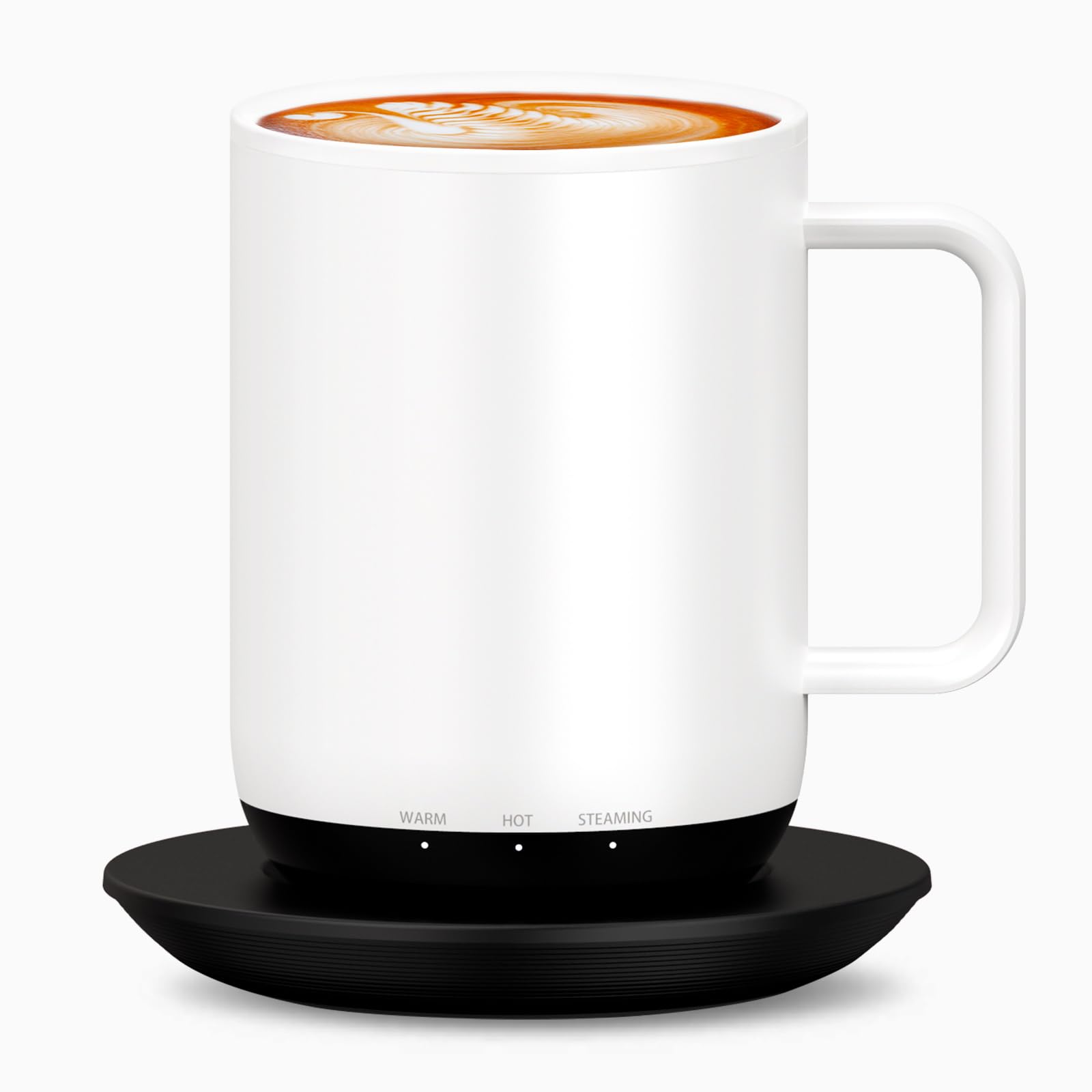 VSITOO Smart Temperature Control Heated Coffee Mug - 14oz Rechargeable Travel Mug with APP Control, LED Display & Auto Warm Feature - Perfect for Office, Home & Outdoor Use (White)