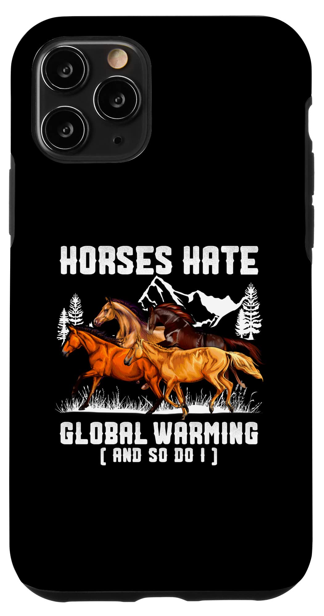 iPhone 11 Pro Case - Anti-Global Warming Eco-Friendly Phone Cover with Horse Design | Perfect for Nature Lovers & Environmental Activists | Great for Daily Use, Outdoor Adventures & Climate Awareness Events