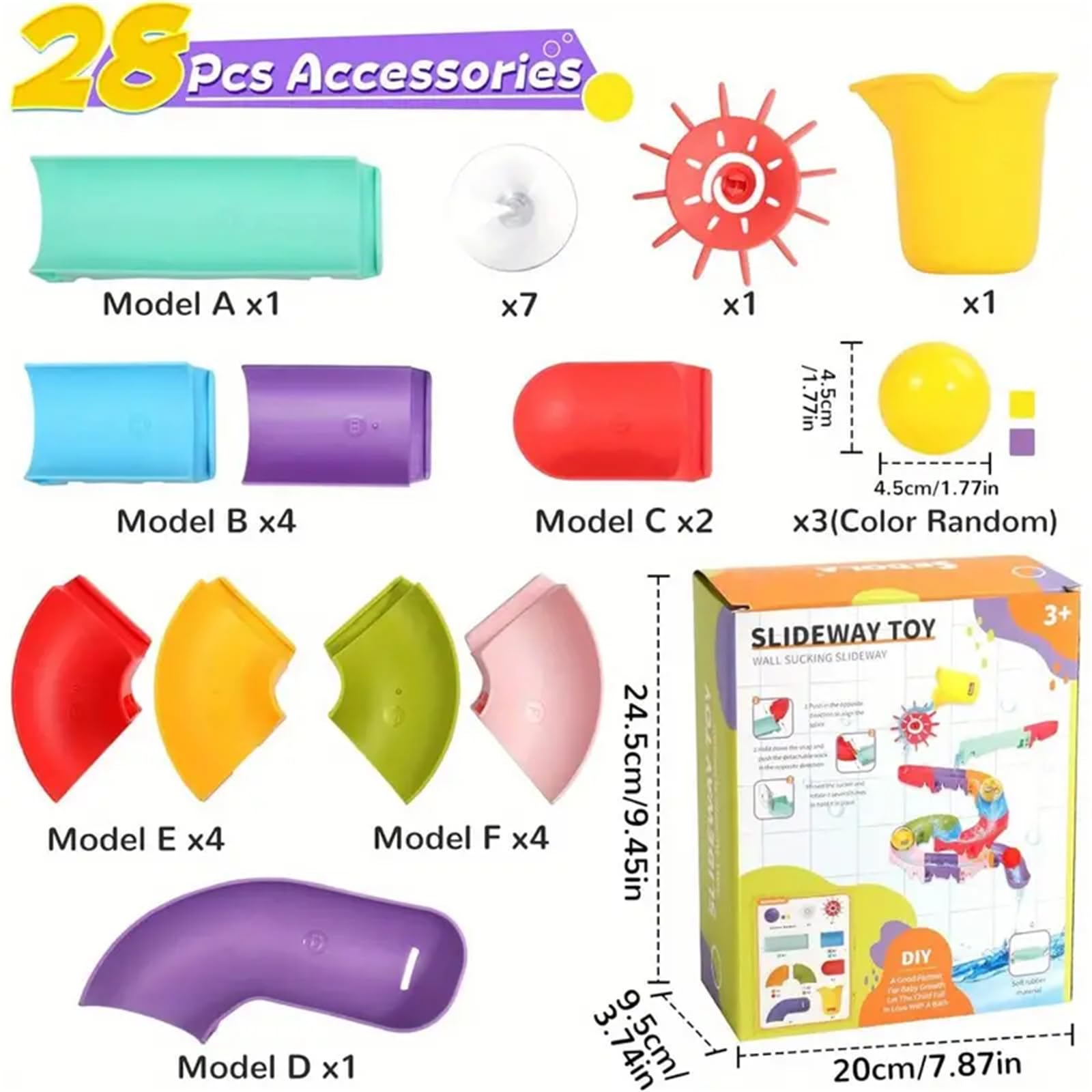 32PCS Fun DIY Slippery Slide Bath Toys for Kids with Suction Cups - Summer Baby Bath Time Play Set for Toddlers | Perfect for Bathtub Fun, Sensory Play & Water Learning Activities
