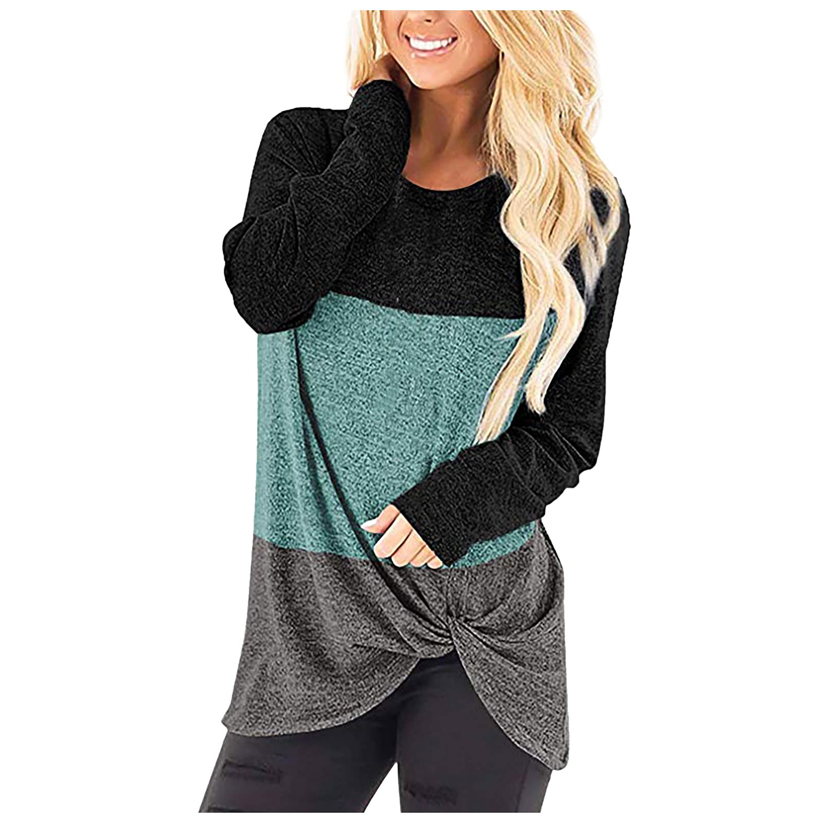 Women's Light Printed Tunic Top - Slim Fit Long Sleeve Crew Neck Tee Shirt for Work, Festival & Casual Wear | Flowy Boho Blouse for Everyday Comfort