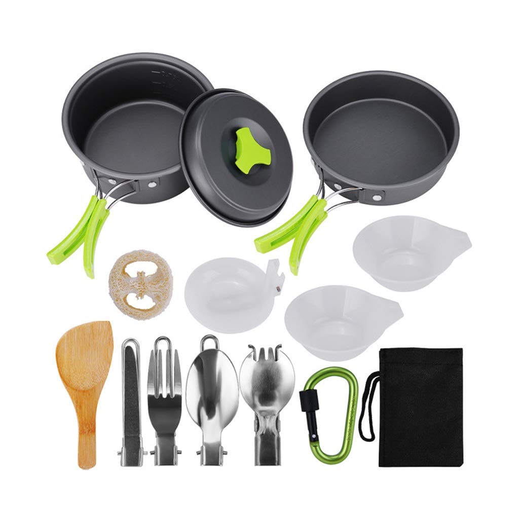 **MJWDP Camping Cookware Set - Portable Stove Burner, Cooking Pots & Pans with Tank Bracket - Durable Outdoor Picnic, Hiking & Backpacking Gear for Camping Adventures**