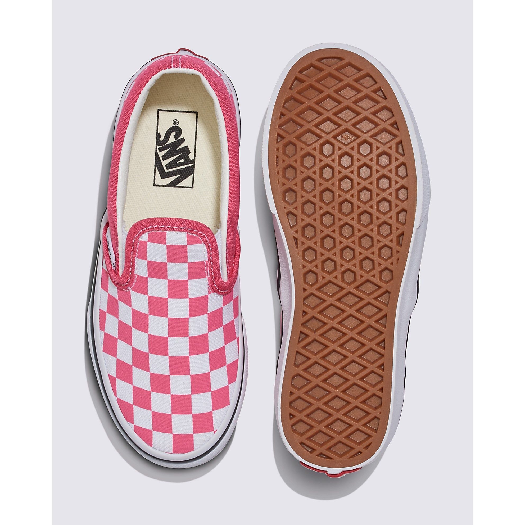 Vans Kids Classic Slip-On Checkerboard Sneakers - Comfortable Unisex Canvas Shoes for Boys & Girls - Perfect for School, Play & Everyday Wear