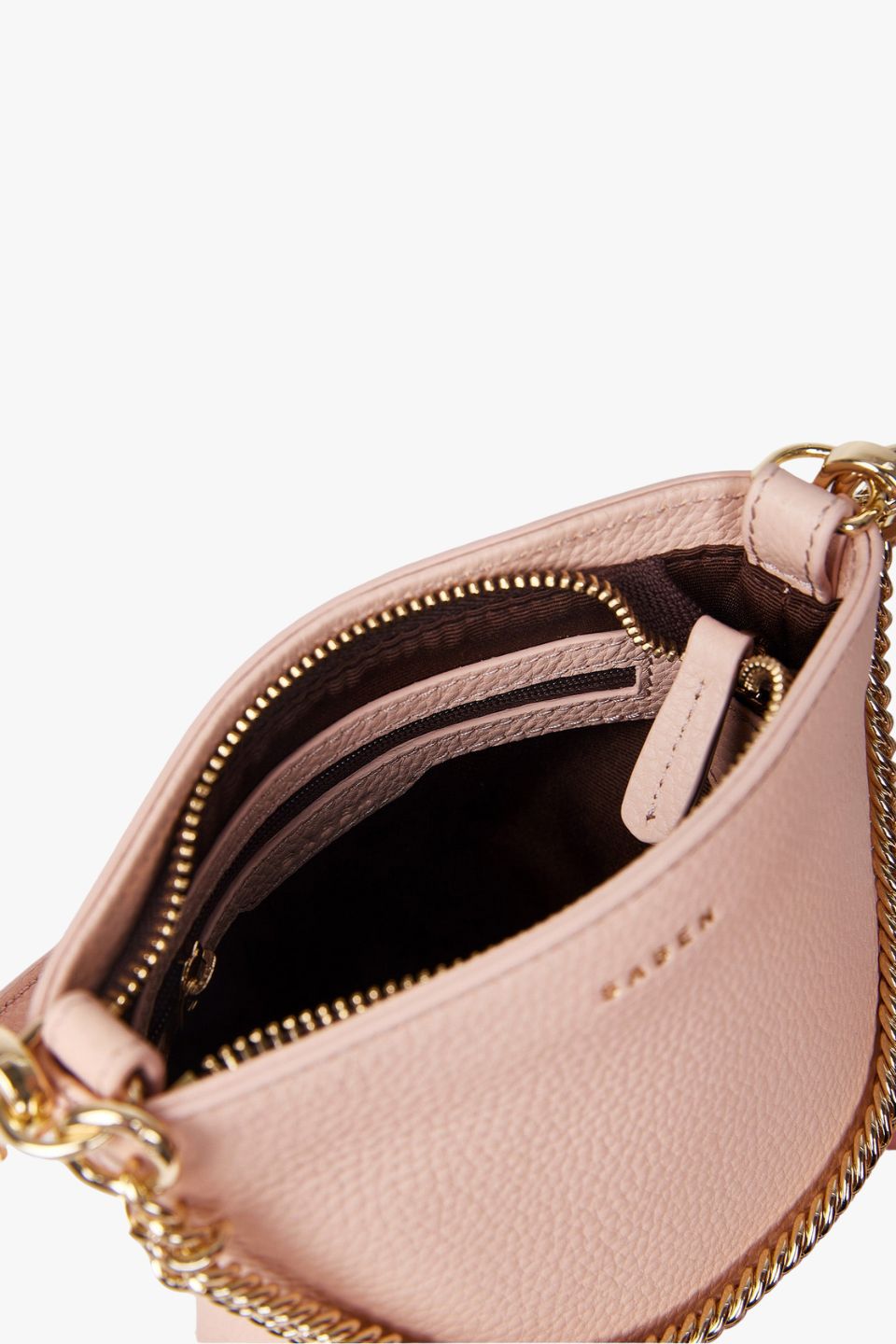 Coco Blush Leather Bucket Bag with Gold Chain Strap - Stylish Women's Shoulder Bag for Work, Travel & Date Night