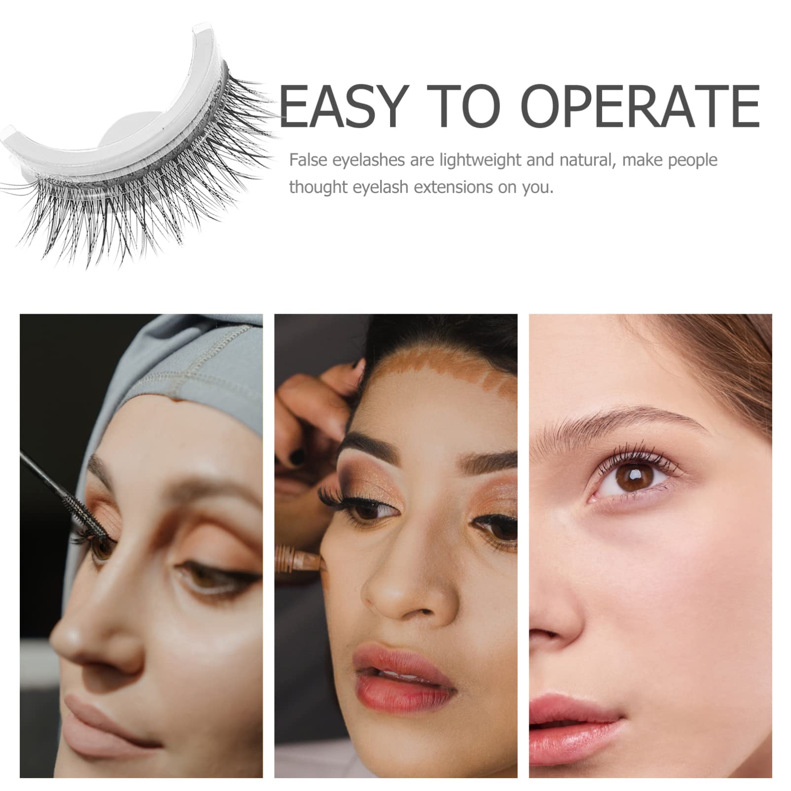 Lurrose 2 Pairs Natural Looking False Eyelashes with Adhesive - Reusable Faux Mink Lashes for Everyday Makeup & Special Occasions | Perfect for Weddings, Parties & Date Nights