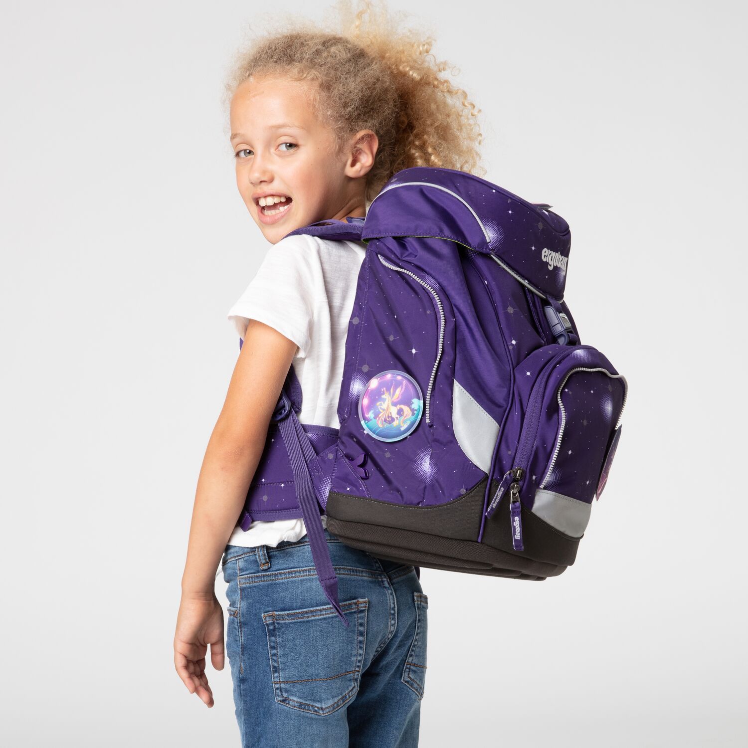 ergobag Pack School Backpack 6-Piece Set - Beargasus Glow Edition | Lightweight Durable Kids Bookbag for Elementary Students | Perfect for School, Travel & Outdoor Adventures