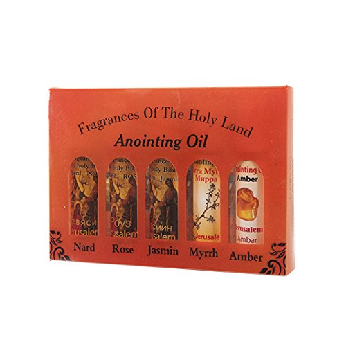 5-Pack Anointing Oil Roll-On Bottles 10ml from Jerusalem - Holy Oil for Prayer, Worship & Spiritual Blessings