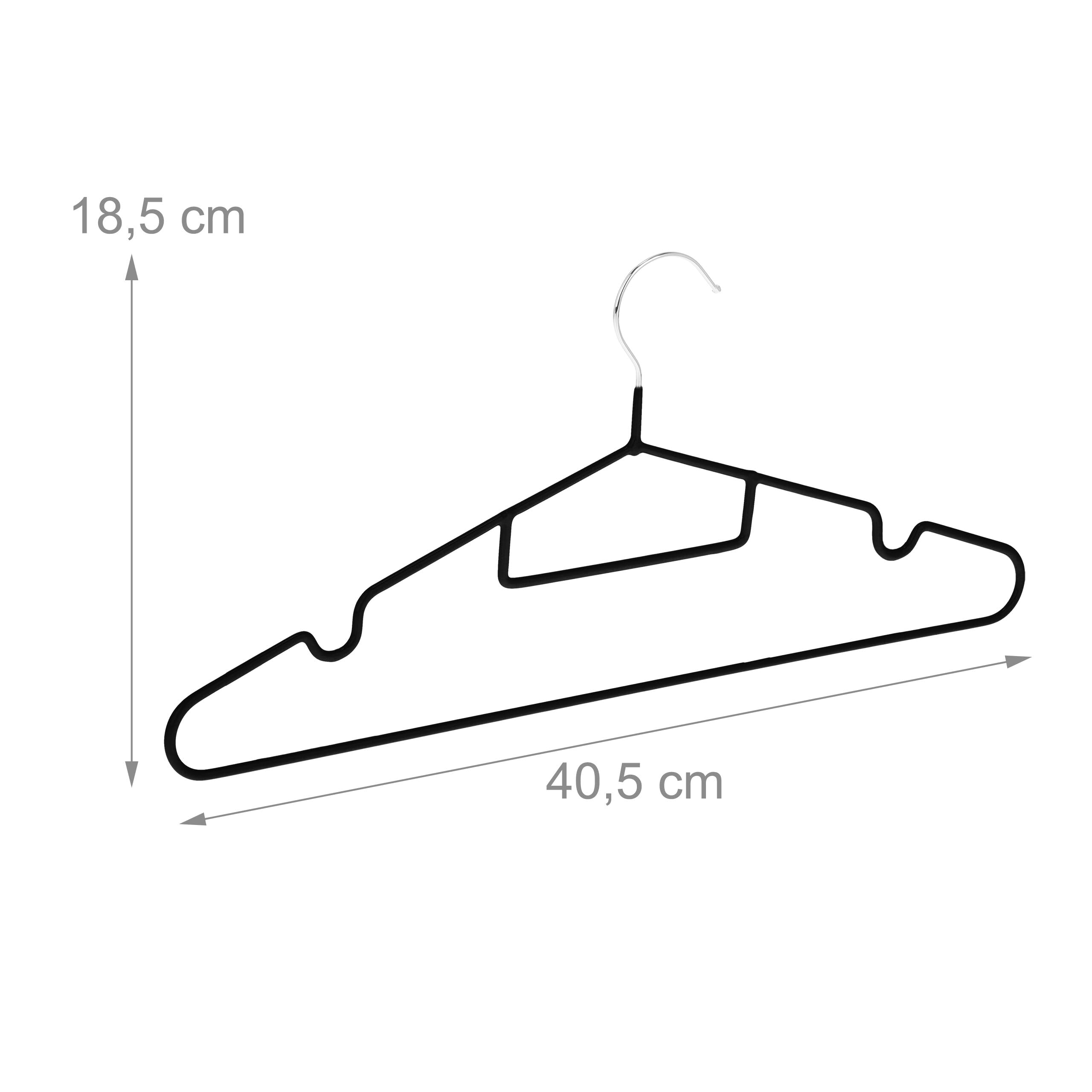 Relaxdays 24-Pack Non-Slip Rubber Coated Hangers with Notches, Tie Holder & Space-Saving Design - Perfect for Closet Organization & Travel (Black)