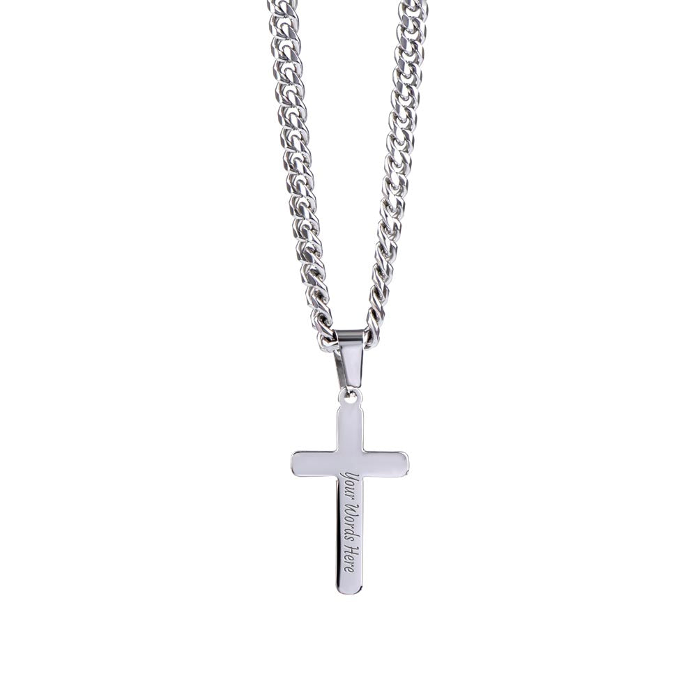 Personalized Cross Necklace for Dad - Custom Engraved Father's Day Gift - Perfect for Birthday, Anniversary & Religious Occasions