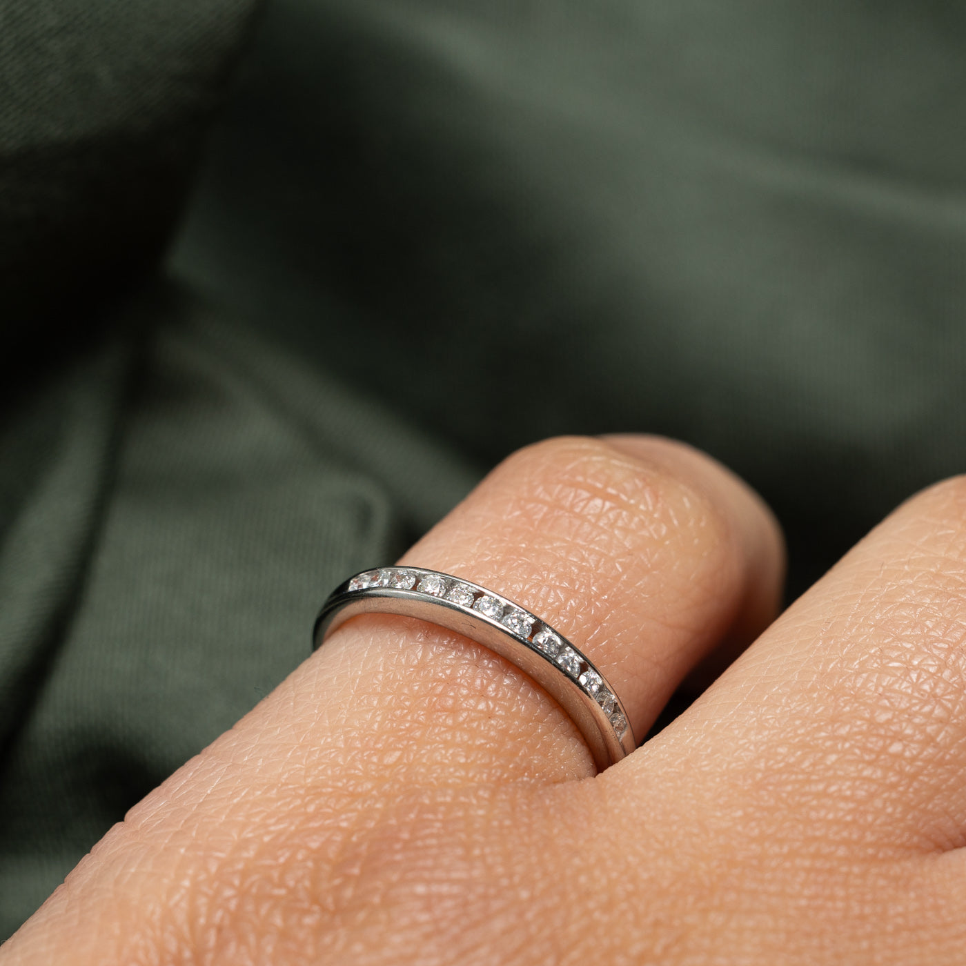 Channel Set Semi Eternity Diamond Ring 0.18ctw - Size 5.5 - Wedding Band, Anniversary Gift, Engagement Ring for Women - Perfect for Proposals, Bridal Jewelry & Special Occasions