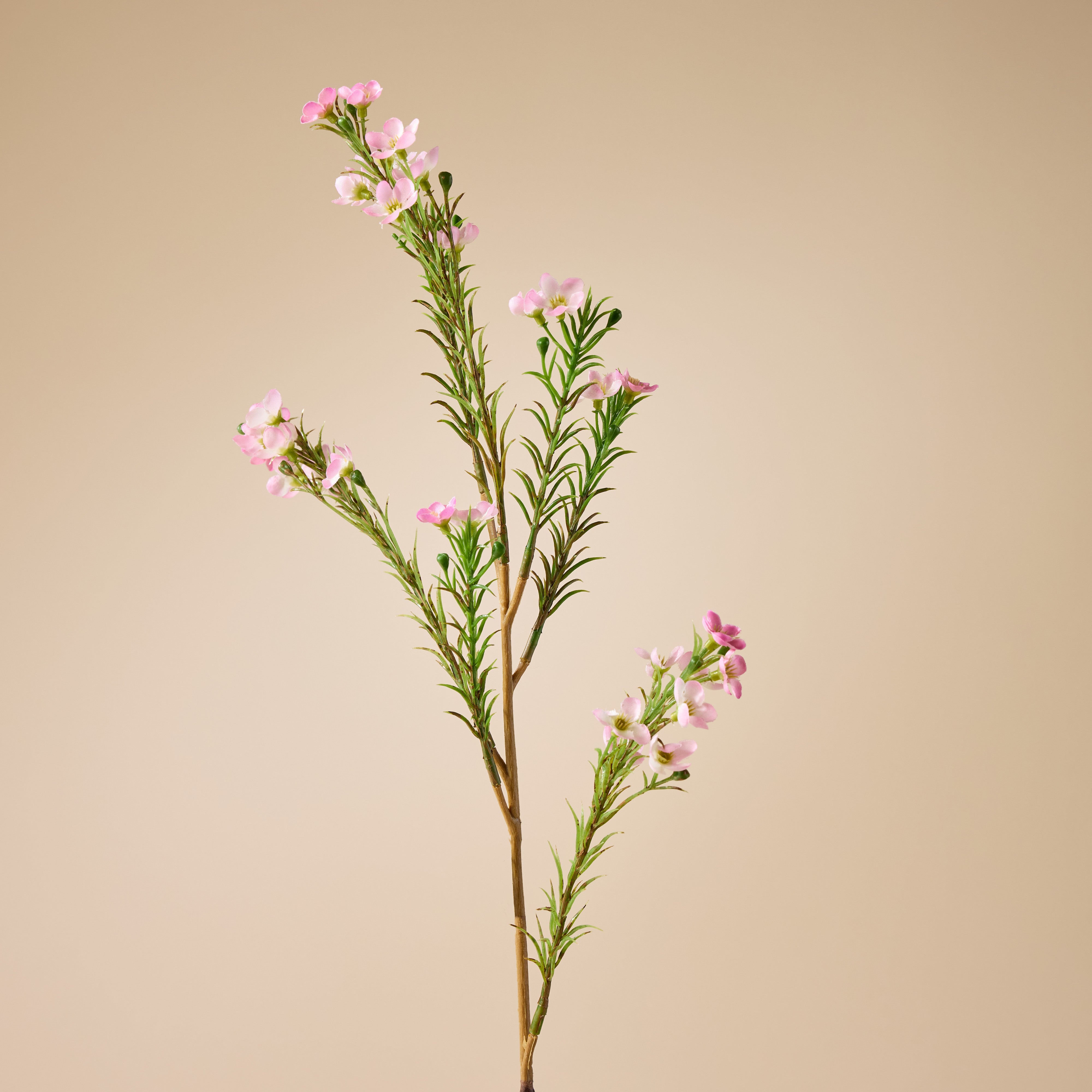 Artificial Pink Wax Flower Spray - 65cm Long Faux Floral Stems for Home Decor, Wedding Bouquets, and Centerpieces