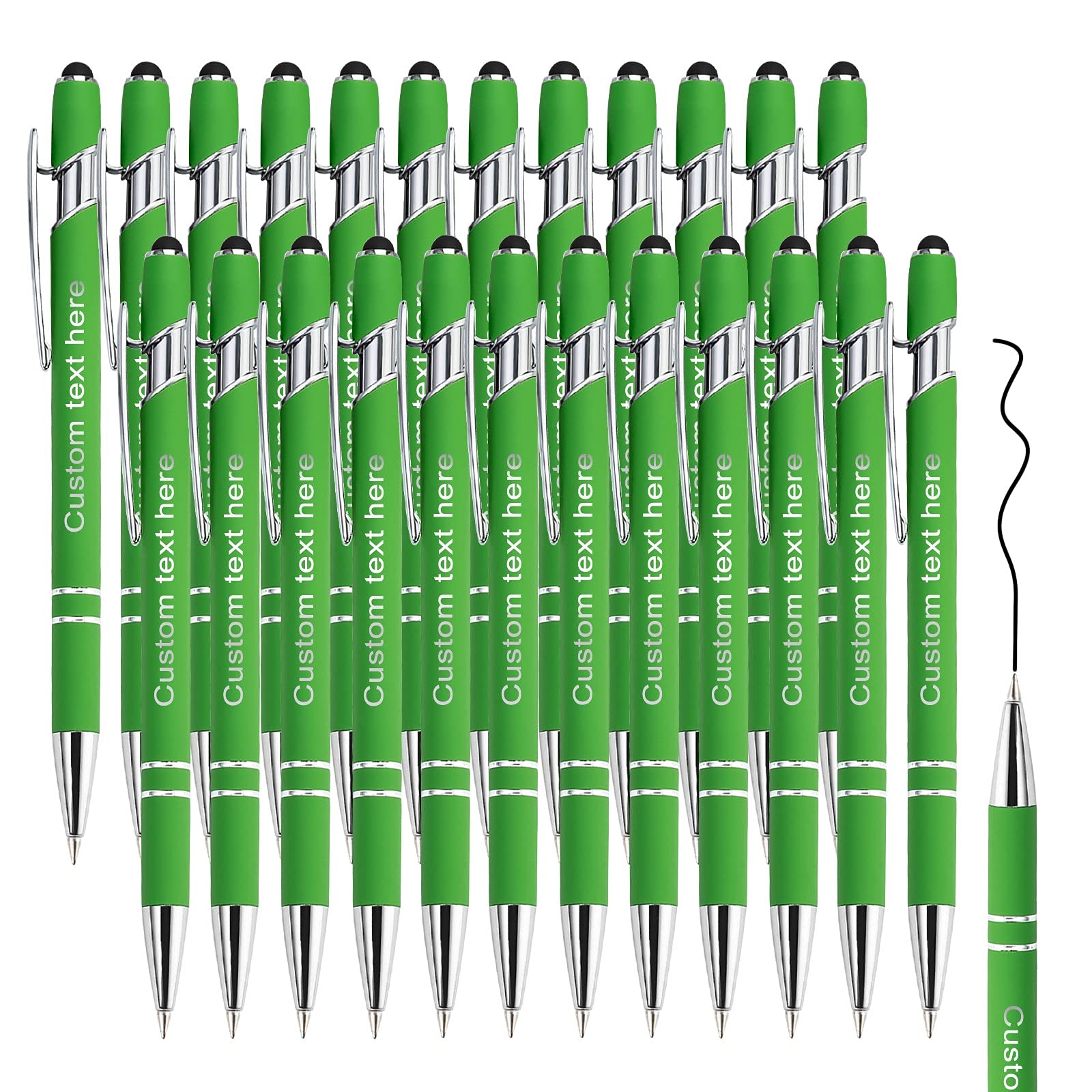 Custom Engraved Ballpoint Pens with Stylus - Personalized Bulk Pens for Business, Wedding & Graduation Gifts - Name/Logo Engraving - 12/24/48/96 PCS Black Ink - Perfect for Corporate Events, Promotions & Special Occasions