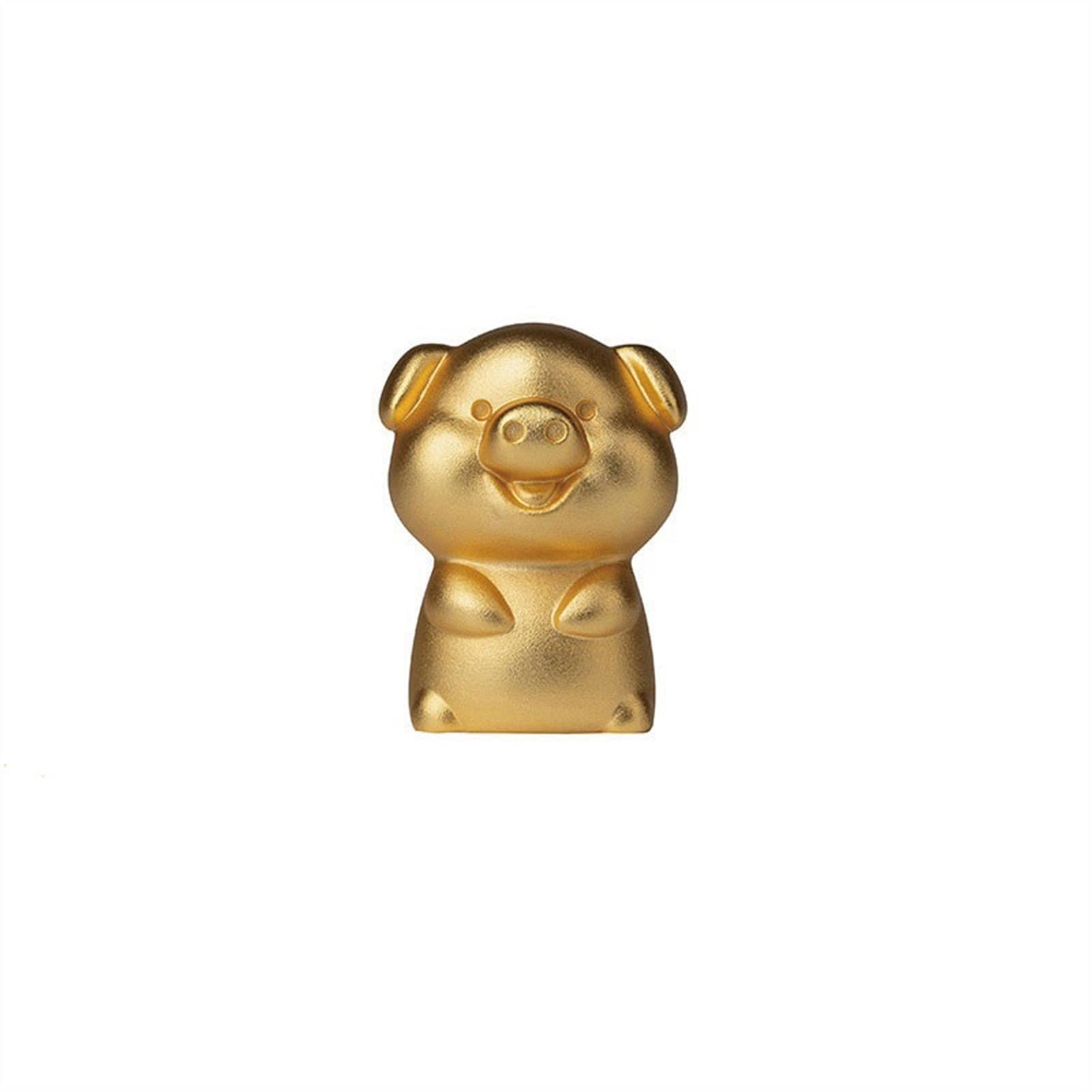 YAZHUANG8 Brass Chinese Zodiac Animal Statues - Mini Pig Figurine, Zodiac Decor, Home & Office Desk Ornament - Perfect for Feng Shui, Gift Giving, and Asian-Themed Interior Design