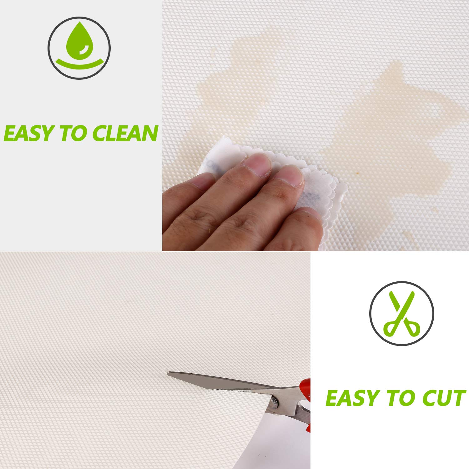 Non-Slip Waterproof Kitchen Shelf & Drawer Liners - Durable Refrigerator Mats for Cabinets, Pantry & Shelves | Perfect for Food Storage, Spill Protection & Organizing Kitchen Spaces