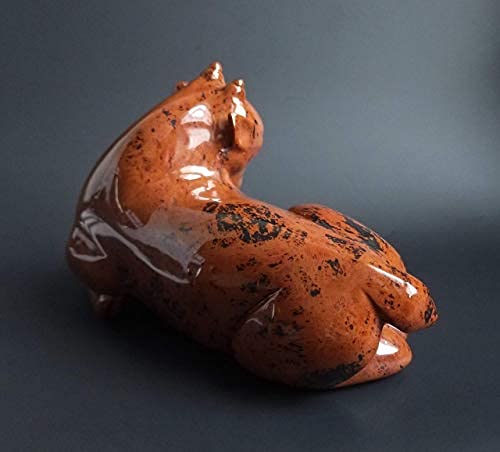 Handcrafted Mahogany Obsidian Baby Deer Sculpture - Elegant Home Decor, Gift for Nature Lovers, Perfect for Living Room, Office & Meditation Space